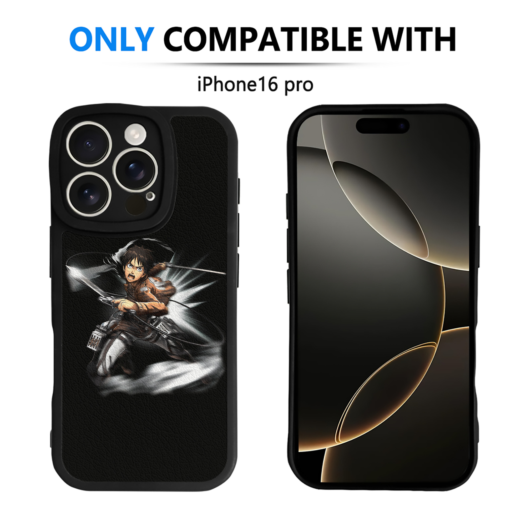 （画像用） 進撃の巨人 エレン･イェーガー Attack on Titan Eren Jäger 【iPhone 16シリーズ対応】シリコンスマホケース（レザー調） 材質：シリコン